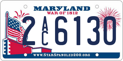 MD license plate 2AC6130