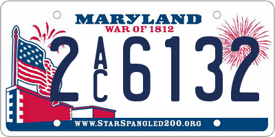 MD license plate 2AC6132