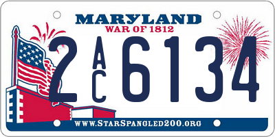 MD license plate 2AC6134