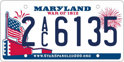 MD license plate 2AC6135