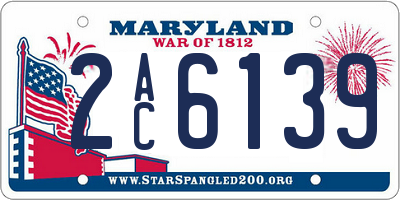 MD license plate 2AC6139