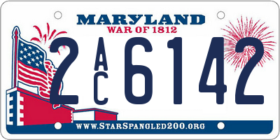 MD license plate 2AC6142