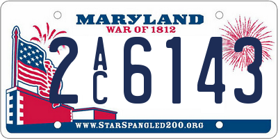 MD license plate 2AC6143