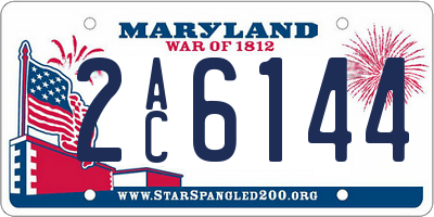 MD license plate 2AC6144