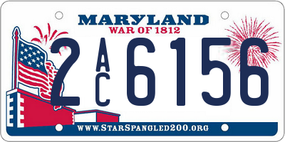 MD license plate 2AC6156
