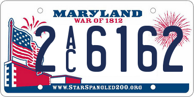 MD license plate 2AC6162