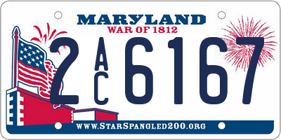 MD license plate 2AC6167