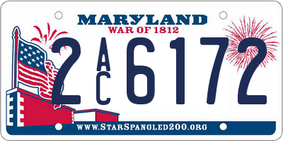 MD license plate 2AC6172