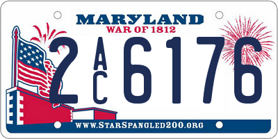 MD license plate 2AC6176
