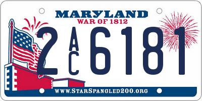 MD license plate 2AC6181