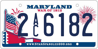 MD license plate 2AC6182