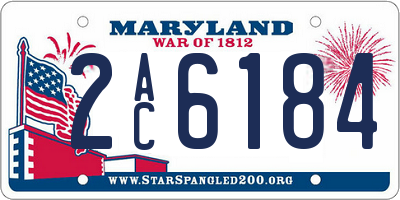 MD license plate 2AC6184