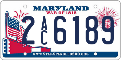 MD license plate 2AC6189