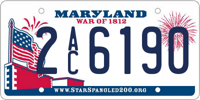 MD license plate 2AC6190