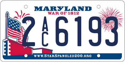 MD license plate 2AC6193