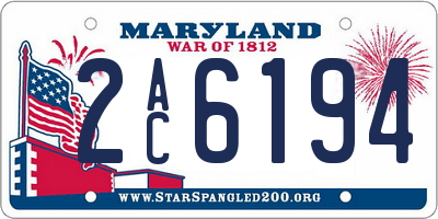 MD license plate 2AC6194