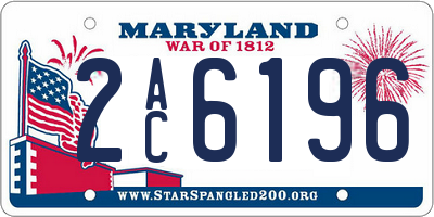 MD license plate 2AC6196