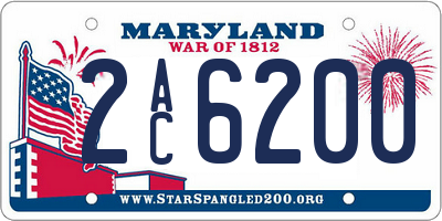 MD license plate 2AC6200