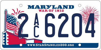 MD license plate 2AC6204