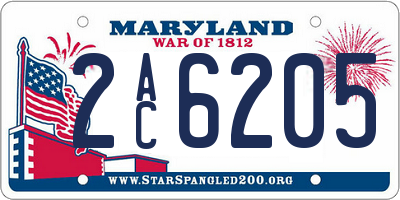 MD license plate 2AC6205