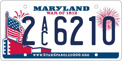 MD license plate 2AC6210