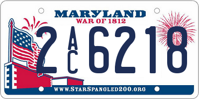 MD license plate 2AC6218