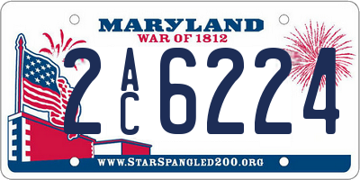 MD license plate 2AC6224