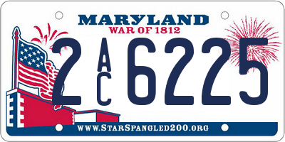 MD license plate 2AC6225
