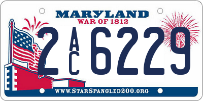 MD license plate 2AC6229