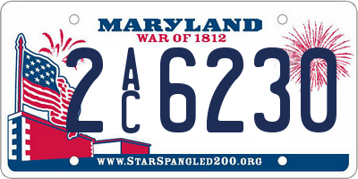 MD license plate 2AC6230