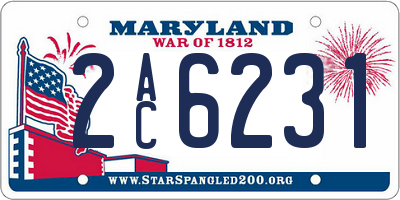 MD license plate 2AC6231