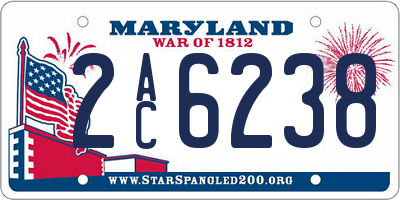 MD license plate 2AC6238
