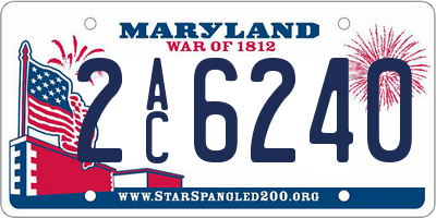 MD license plate 2AC6240