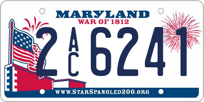 MD license plate 2AC6241