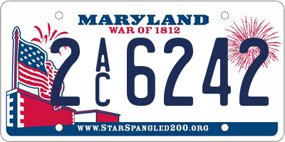 MD license plate 2AC6242