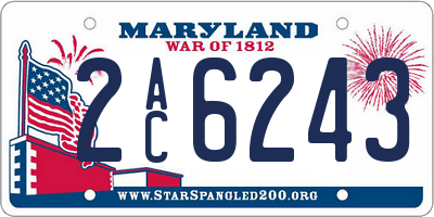MD license plate 2AC6243