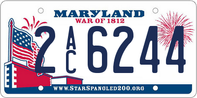 MD license plate 2AC6244