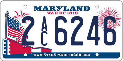 MD license plate 2AC6246