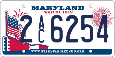 MD license plate 2AC6254