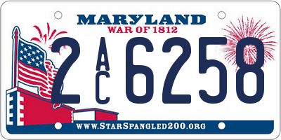 MD license plate 2AC6258