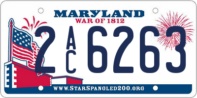 MD license plate 2AC6263