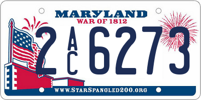 MD license plate 2AC6273