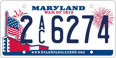 MD license plate 2AC6274