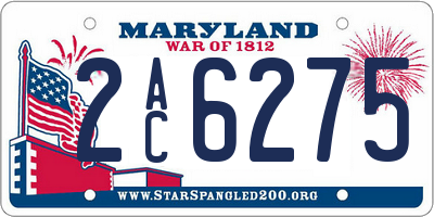 MD license plate 2AC6275