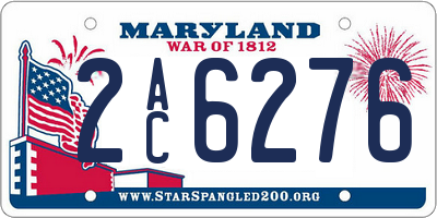 MD license plate 2AC6276