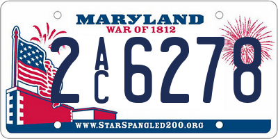 MD license plate 2AC6278