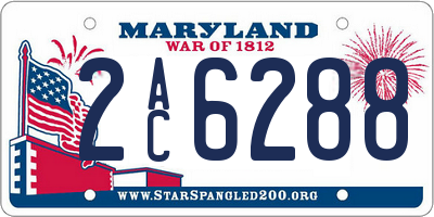MD license plate 2AC6288