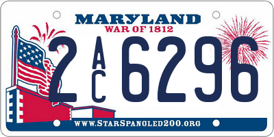 MD license plate 2AC6296