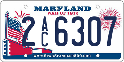 MD license plate 2AC6307