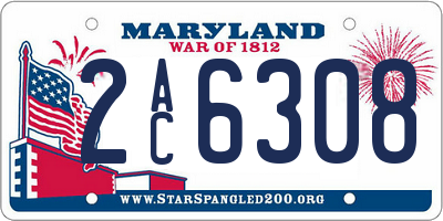 MD license plate 2AC6308